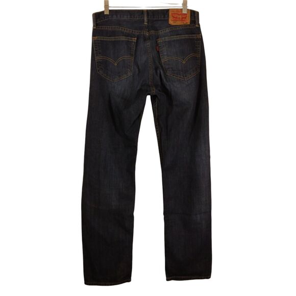 Levi's 505 jeans mens 32x34 blue denim dark wash straight leg Strauss regular - Picture 2 of 10